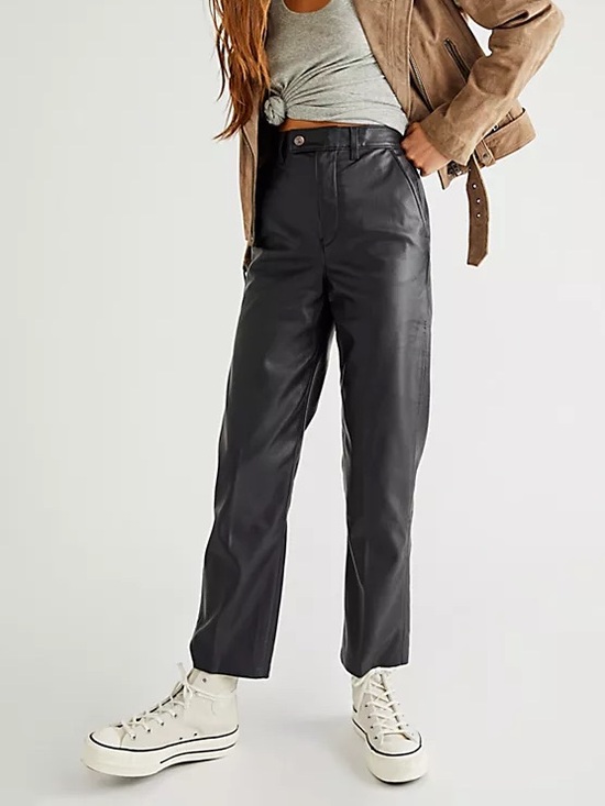 Free People Pants - Free People Levi's Math Club Vegan Leather Trousers 26
